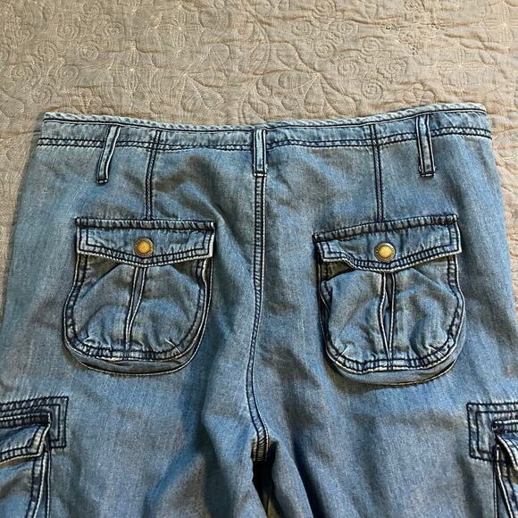 Juicy couture cargo relaxed soft denim pants drawstring waist size 32/large - Picture 10 of 11